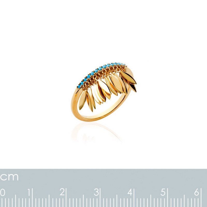 Bague plaqué or plume