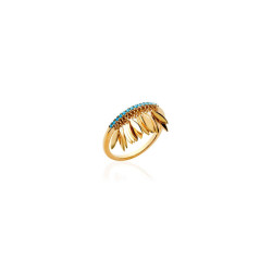Bague plaqué or plume