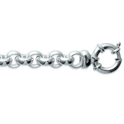 Bracelet argent 925 rhodié – Maille Jaseron 10.5 mm