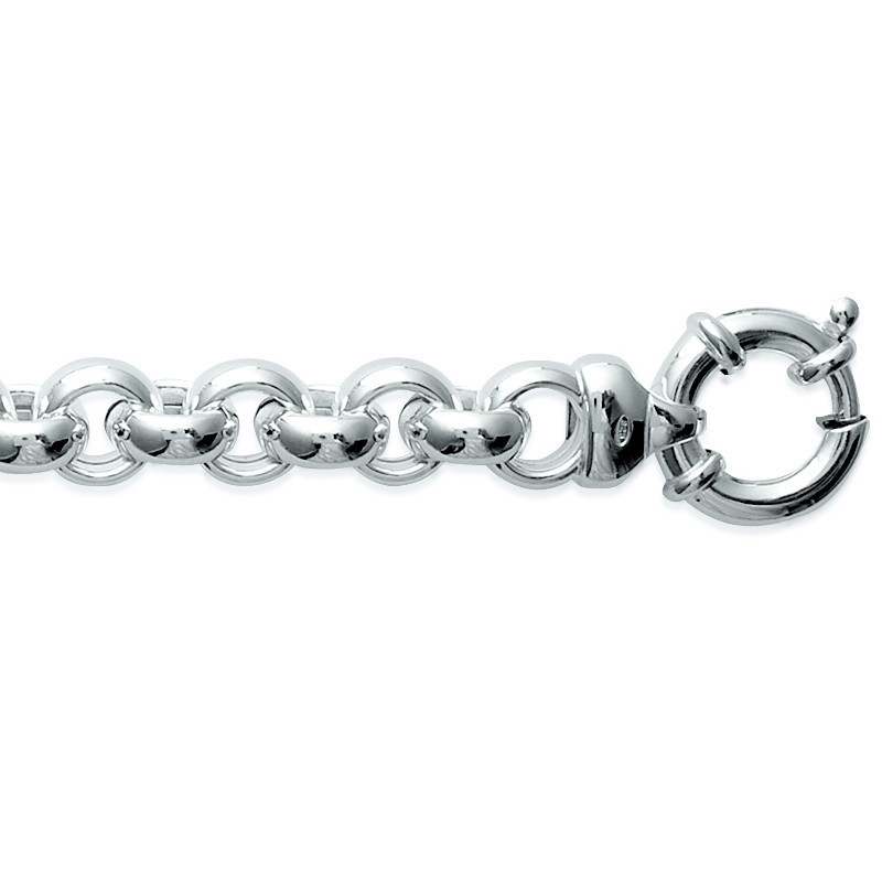 Bracelet argent 925 rhodié – Maille Jaseron 10.5 mm