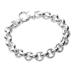 Bracelet argent 925 rhodié – Maille Jaseron 10.5 mm