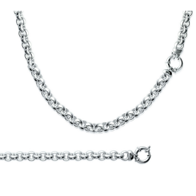 Bracelet argent 925 rhodié – Maille Jaseron 10.5 mm