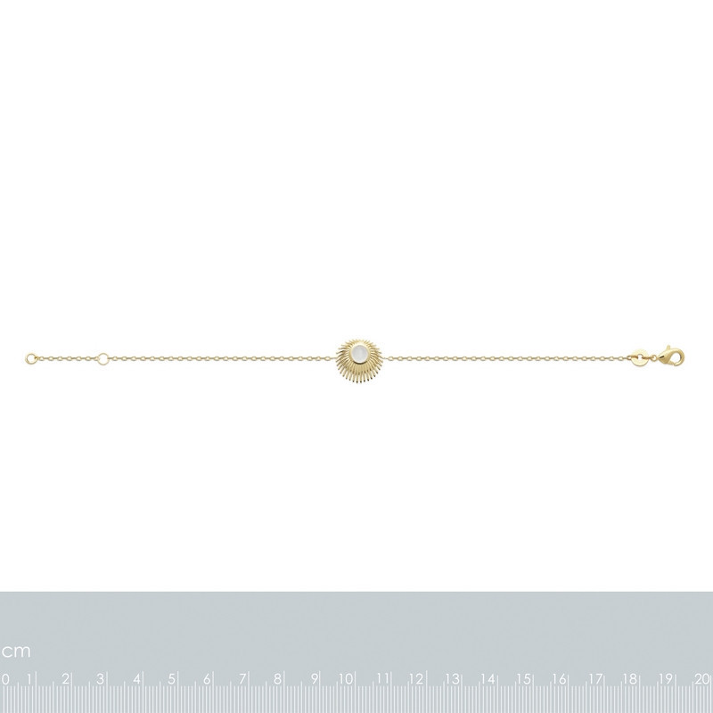 Bracelet plaqué or soleil et nacre