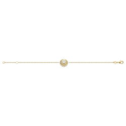Bracelet plaqué or soleil et nacre