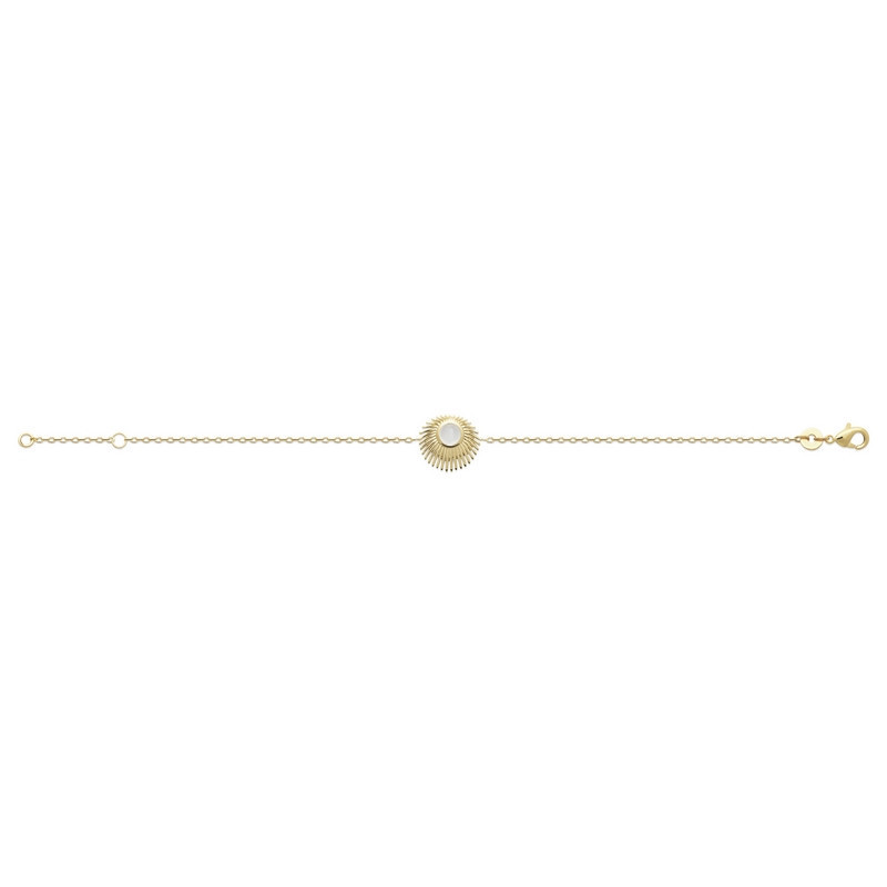 Bracelet plaqué or soleil et nacre