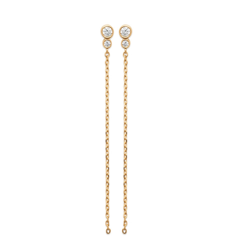 BOUCLES D'OREILLES OXYDES ET CHAINETTE PENDANTE