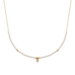 COLLIER MINI PERLES-ANNEAUX