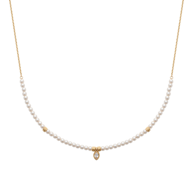 COLLIER MINI PERLES-ANNEAUX