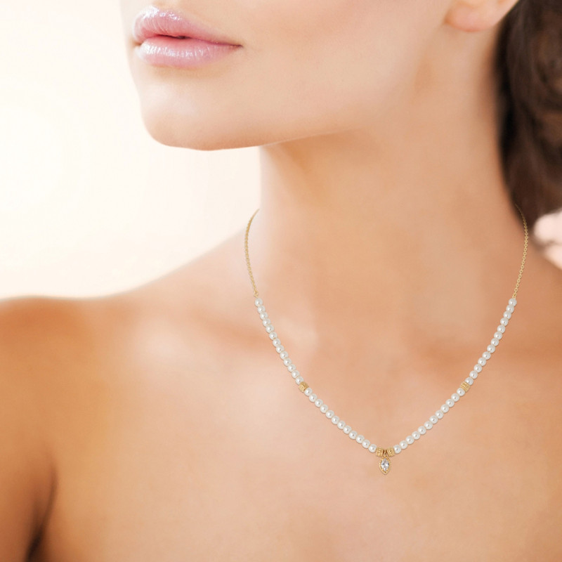 COLLIER MINI PERLES-ANNEAUX