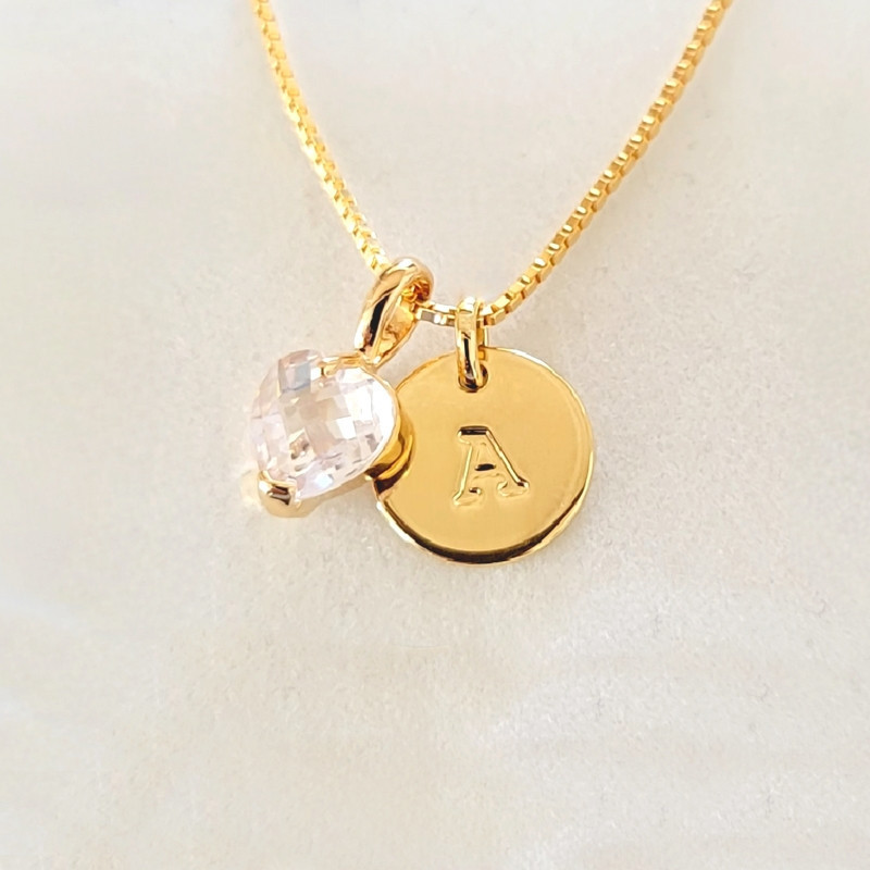 Pendentif Initiale gravée