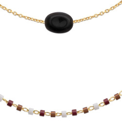 Collier double Pierre Noire