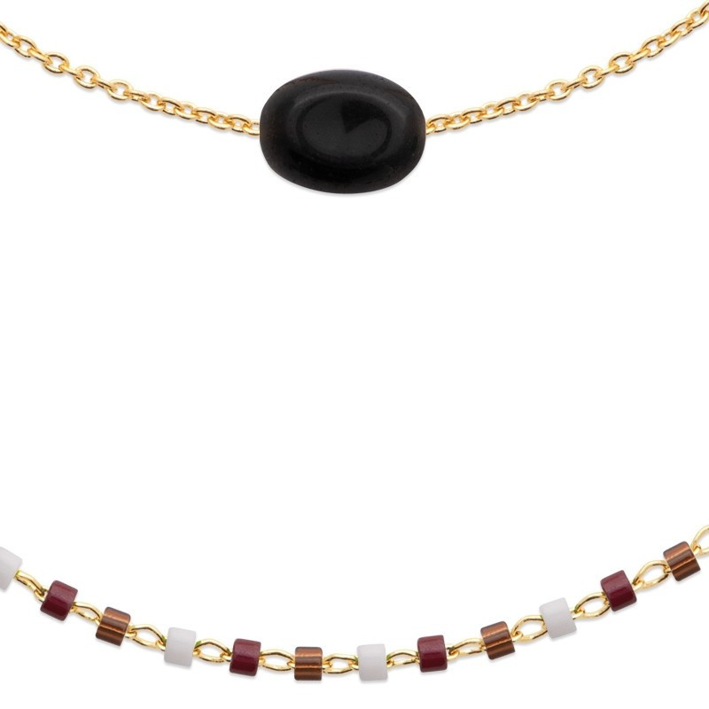 Collier double Pierre Noire