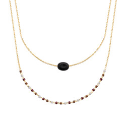 Collier double Pierre Noire