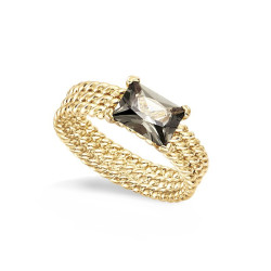 Bague Pierre Grise Fumée
