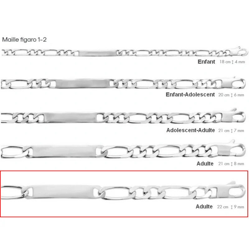 Bracelet Identité Adulte 22 cm