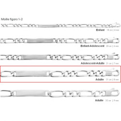 Bracelet Identité Argent Massif Homme 21 cm