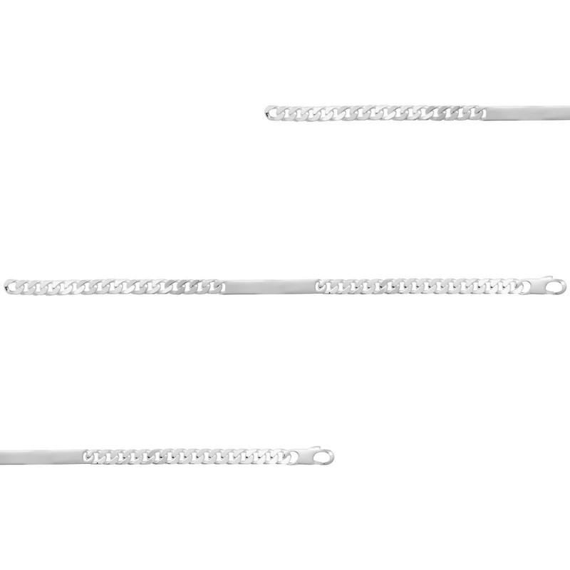 Bracelet Identité Argent Massif Maille Gourmette Serrée Enfant PréAdo
