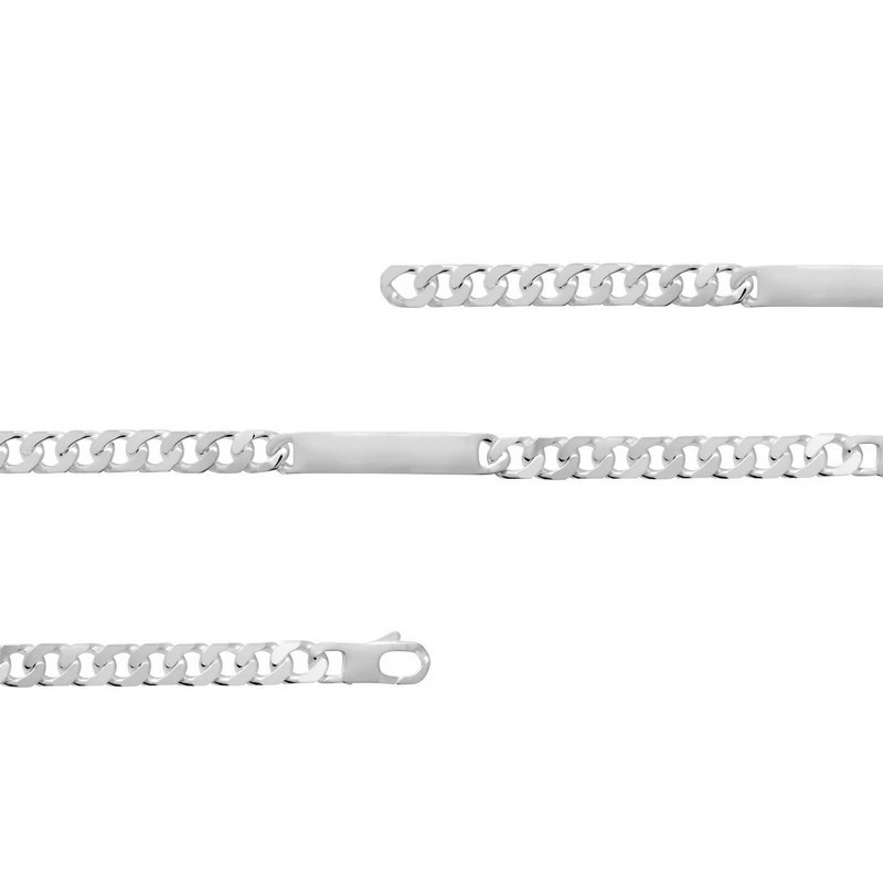 Bracelet Identité Argent Massif Maille Gourmette Serrée Adulte