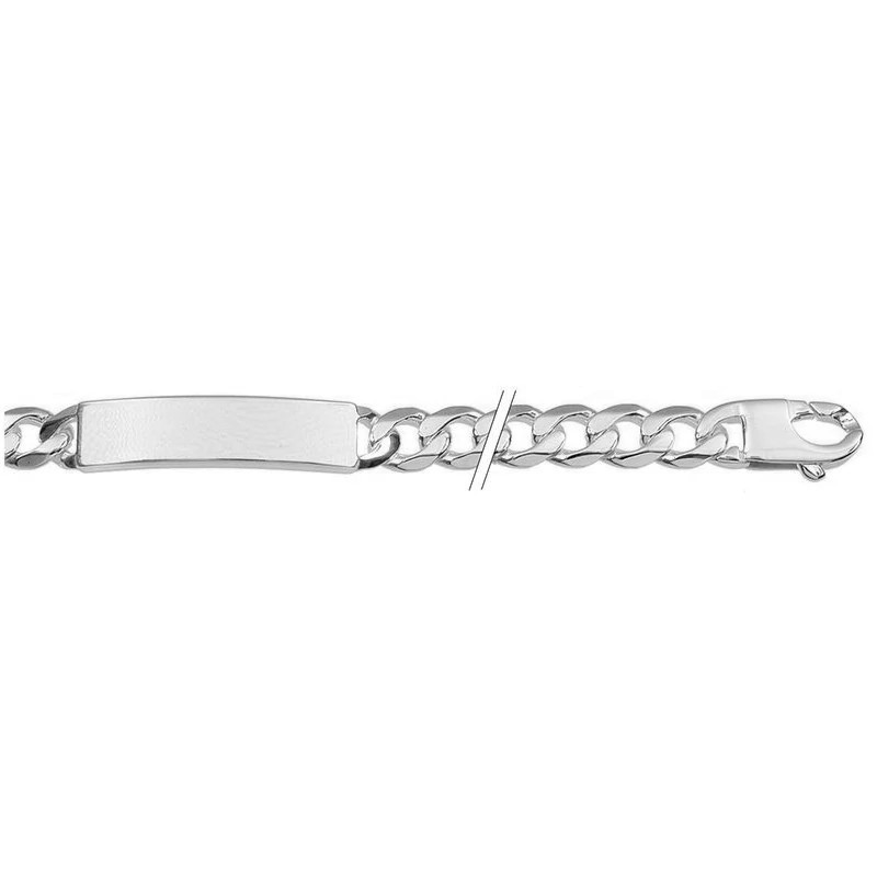 Bracelet Gourmette identité en Argent Massif  Adulte