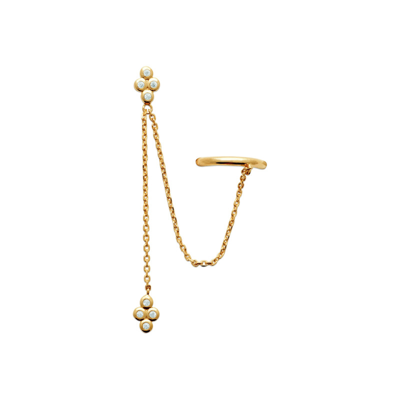 Boucle 2 en 1 avec 1 pendant + bague d'oreille