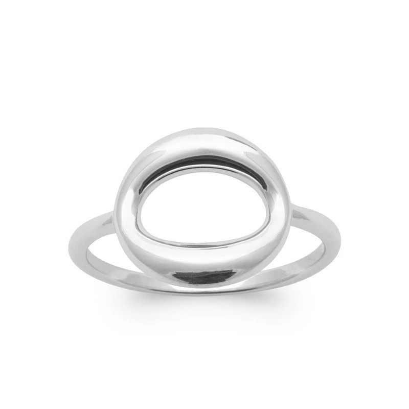 Bague argent 925 fine – rond incurvé ajouré – 2,25 g