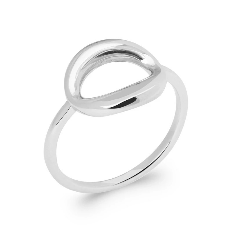 Bague argent 925 fine – rond incurvé ajouré – 2,25 g