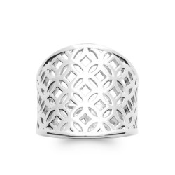 Bague ajourée en argent 925 – Design graphique chic – 6,58 g