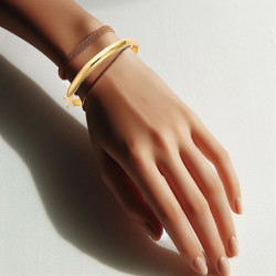 Bracelet jonc bombé plaqué or – Largeur élégante et galbe féminin