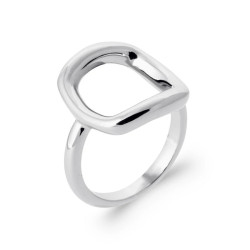 Bague argent 925 – Design carré incurvé ajouré sur anneau fin