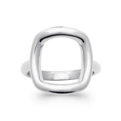 Bague argent 925 – Design carré incurvé ajouré sur anneau fin