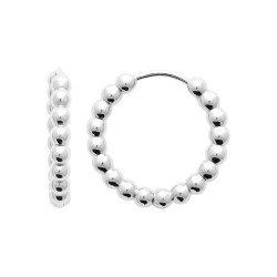 Créole perlée en argent 925 – 20 mm – Finition brillante