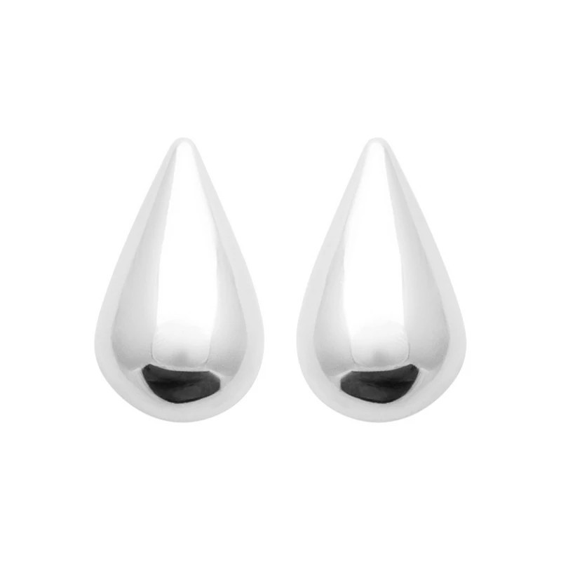 Boucles d’oreilles argent 925 – goutte galbée brillante – 2,73 g