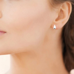 Boucles d’oreilles argent 925 – goutte galbée brillante – 2,73 g