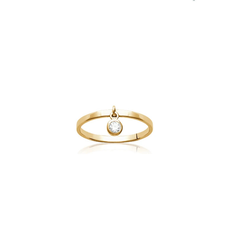 bague alliance plaqué or – Pampille zirconium blanc serti clos