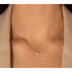 Collier plaqué or – Maille forçat avec zirconium blanc coulissant 5 mm