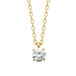 Collier plaqué or – Maille forçat avec zirconium blanc coulissant 5 mm