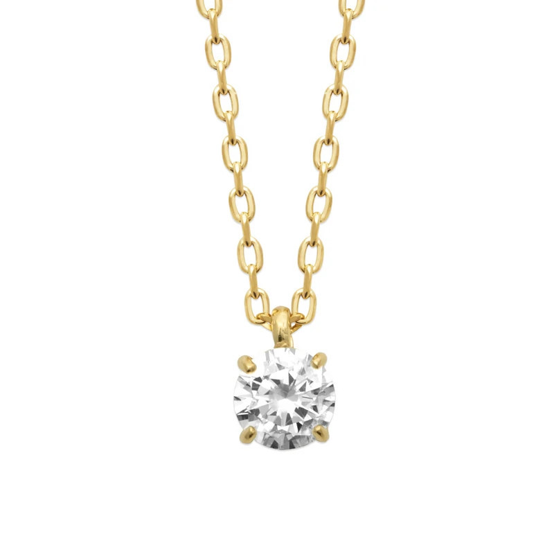 Collier plaqué or – Maille forçat avec zirconium blanc coulissant 5 mm