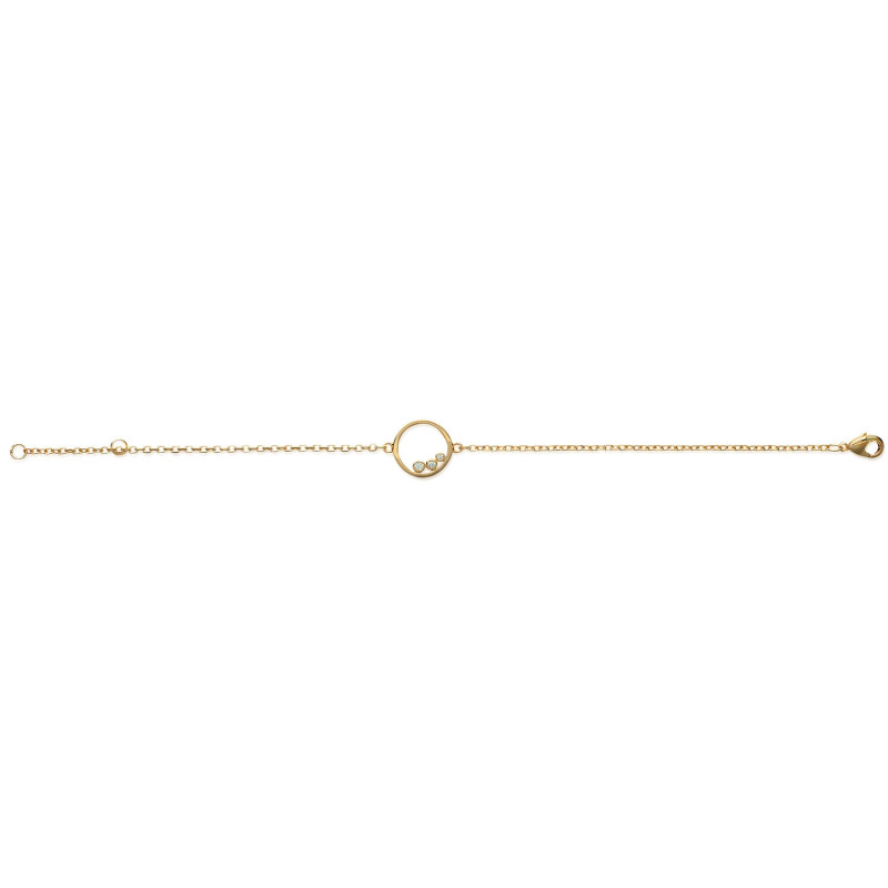 Bracelet plaqué or 750 3MIC avec cercle et oxydes de zirconium