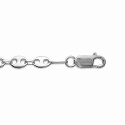 Bracelet identité enfant en argent 925 avec maille double gourmette et plaque rectangulaire 5 mm à graver