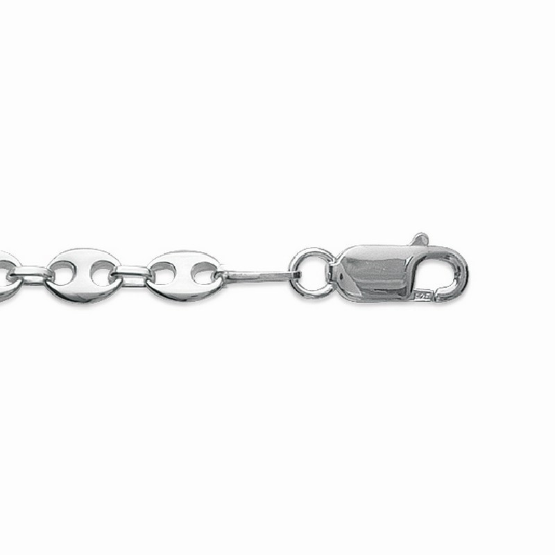 Bracelet identité enfant en argent 925 avec maille double gourmette et plaque rectangulaire 5 mm à graver