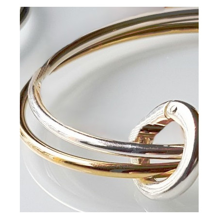 Bracelet 2 joncs bicolore