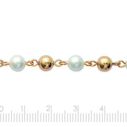 BRACELET BOULES & PERLES PLAQUE OR