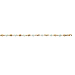 BRACELET BOULES & PERLES PLAQUE OR