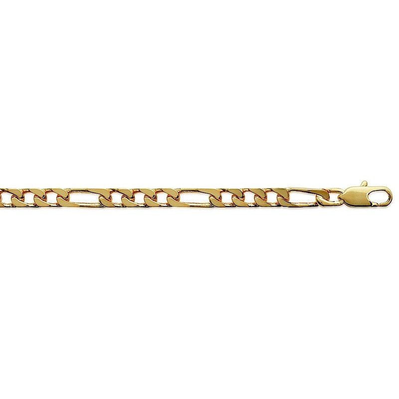BRACELET HOMME FIGARO PLAQUE OR